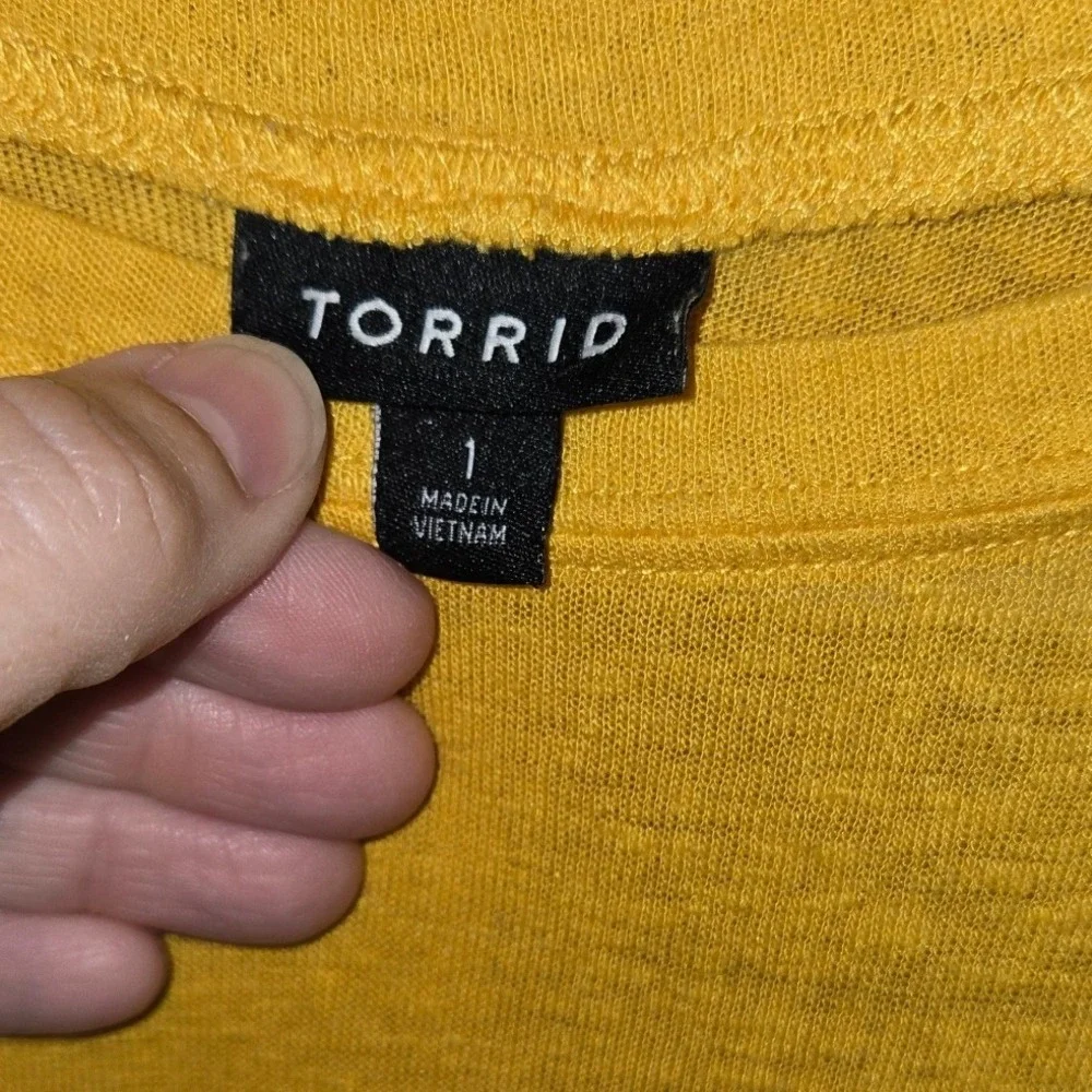 Torrid Womens Mustard Yellow Linen Blend Pocket Tank Top Size 1
